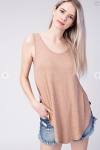 Two-Tone Crepe Tank - 2 Colors