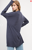 Mock Neck Lace-Up Pocketed Knit Top