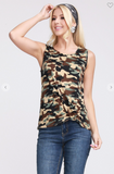 Knotted Hem Sleeveless Round Neck Tee - 3 Colors