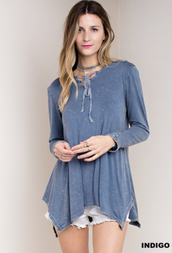 Mineral Wash Long Sleeve Top