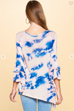 Tie-Dye Knit Top with Tiered Bell Sleeves