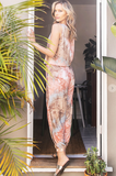 Soft French Terry Tie Dye Sleeveless Jogger Jumpsuit W/Pockets
