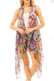 Pixel Inner Diamond Geometric Printed Vest - 3 Colors