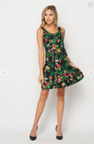 Tropical Forest Scoop Neck Swing Dress