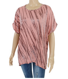 Zebra Print Round Neck Drop Shoulder Tee