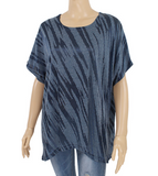 Zebra Print Round Neck Drop Shoulder Tee