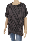 Zebra Print Round Neck Drop Shoulder Tee