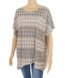 Small Diamond Round Neck Drop Shoulder Tee