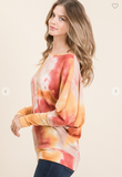 Tie Dye Dolman Sleeve Off Shoulder Top