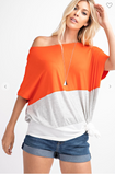 Color Block Poncho Silhouette Knit Top