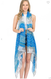 Mosaic Multi Print Sleeveless Kimono Vest - 2 Colors