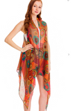 Multi Colored Mandala Print Semi Sheer Vest - 2 Colors