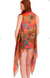 Multi Colored Mandala Print Semi Sheer Vest - 2 Colors