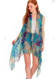 Multi Colored Mandala Print Semi Sheer Vest - 2 Colors