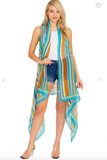 Infinite Colorful Stripe Vest Kimonos