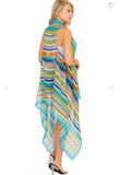 Infinite Colorful Stripe Vest Kimonos