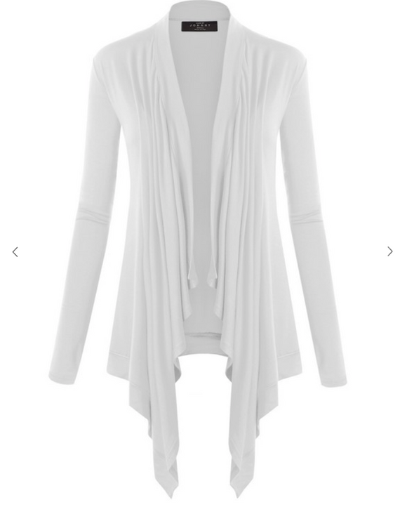 Long Sleeve Draped Open Front Cardigan