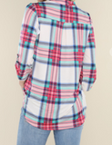 Pink Mixed Color Check Print Terra Top