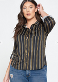 Vertical Chain Button Blouse