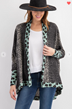 Animal Printed Mire Brushed Open Cardigan  - 2 Colors