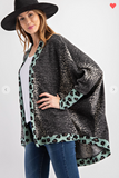 Animal Printed Mire Brushed Open Cardigan  - 2 Colors