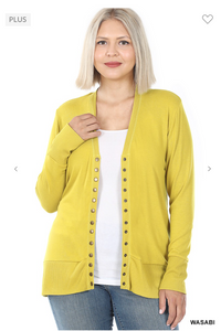 Snap Button Cardigan - 2 Colors