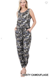 Camo Sleeveless Jogger Jumpsuit