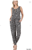 Leopard Sleeveless Jogger Jumpsuit