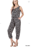 Leopard Sleeveless Jogger Jumpsuit