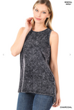 Mineral Wash Sleeveless High-Low Top - 2 Colors