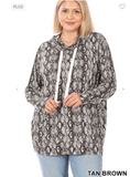 Snake Print Kangaroo Pocket Hoodie