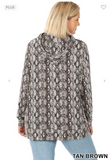 Snake Print Kangaroo Pocket Hoodie