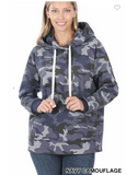 Camo kangaroo Pocket Drawstring Hoodie