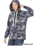 Camo kangaroo Pocket Drawstring Hoodie