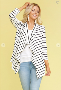 3/4 Sleeve Draped Cardigan