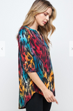 Jewel Tone Rolled Sleeve Terra Top