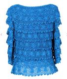 One Size 3/4 Sleeve Crochet Top - 2 Colors