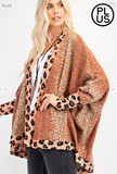 Animal Printed Mire Brushed Open Cardigan  - 2 Colors