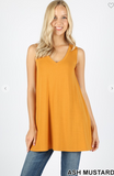 Sleeveless V Neck Flared Top with Pockets - 13 Colors