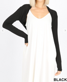 Long Sleeve Bolero with Side Shirring - 4 Colors
