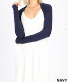 Long Sleeve Bolero with Side Shirring - 4 Colors