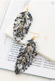 Acetate Tiered Long Leaf Shape Drop Earrings - 2 Colors