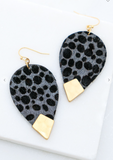 Teardrop Shape Leather Animal Print Earrings - 3 Colors