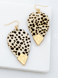 Teardrop Shape Leather Animal Print Earrings - 3 Colors