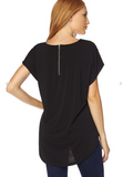 Geo-Pattern Print Crew Neck Tunic Top
