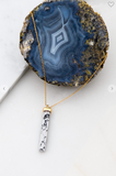 Long Bar Natural Stone Pendant Necklace - 4 Colors