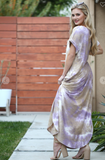 Short Sleeve V-Neck Side Slit Maxi Dress - 3 Colors