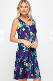 Purple Leopard & Roses Tank Dress