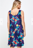 Purple Leopard & Roses Tank Dress