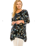 Blue/Black Firework V-Neck Tunic